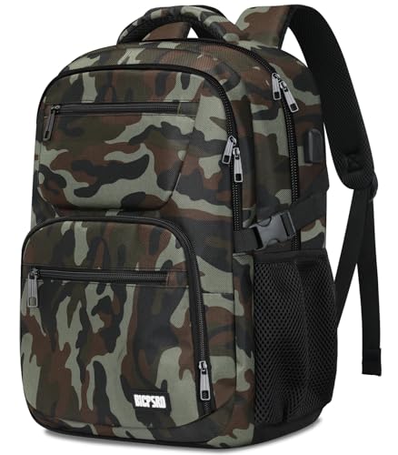 Backpack for Men Women, School Backpack for Boys Girls Teens, Book bag with USB Charging Port, Bookbag Fits15.6 Inch Laptop with USB Charging Port,Work Business Mochila para hombre - color: C7-camouflage-green, size: 15.6 Inch