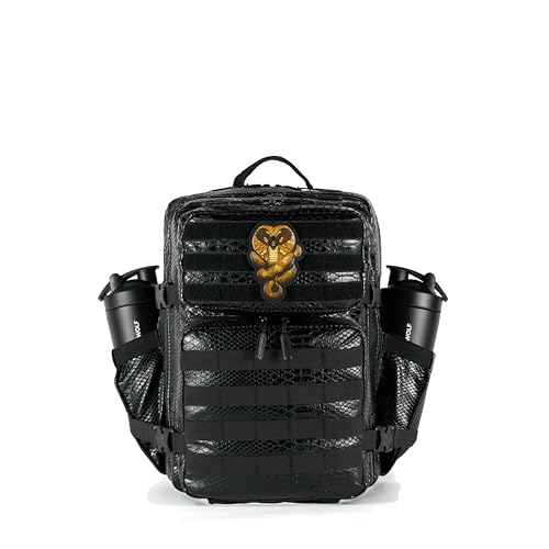 WOLFpak 25L Athletic Gym Backpack (King Cobra) Durable 1000D Waterproof Oxford Material w/MOLLE Webbing, Laptop Pocket & Dual Cup Holders, Durable Fitness/Travel/Military Daypack - color: King Cobra