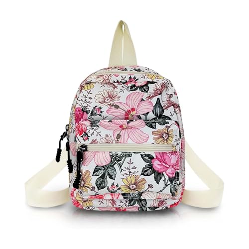 Small Backpack for Women and Girls, Mini Backpack Purse Stylish Cute Backpacks Casual Womens Backpacks with 2 Pockets (Floral) - color: Floral