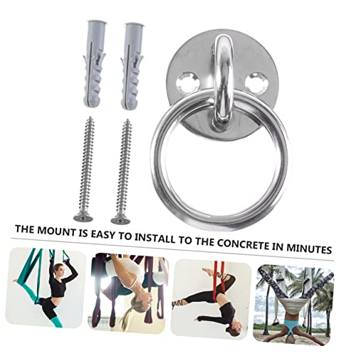 Toddmomy Suspension Trainer Bracket Yoga Fixed Plate Wall Mount Ceiling Anchor Stainless Equipment for Yoga Swings Resistance Bands Boxing