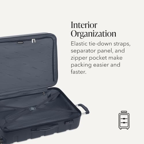 SwissGear 7366 Signature Hardside Expandable Luggage with Spinner Wheels and TSA Lock, Weekender Tote, Navy, 2-Piece Set (Weekender/27) - color: Navy, size: 2-Piece Set (Weekender/27")