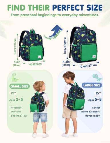 VASCHY Kids backpacks, Cute Lightweight Water Resistant Preschool Backpack for Boys and Girls Chest Strap | Cute - color: Dinosaur, size: Small (4-6 Yrs) - 15'' H