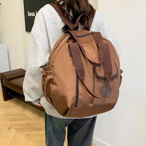 Large Capacity Nylon Backpack for Travel and Daily Use with Multiple Compartments School Bag Casual Handbag Shoulder Bag