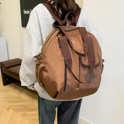 Large Capacity Nylon Backpack for Travel and Daily Use with Multiple Compartments School Bag Casual Handbag Shoulder Bag