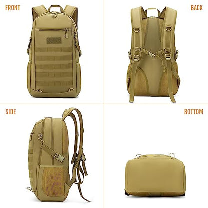HUNTVP 10L/20L/30L Tactical Backpack Military MOLLE Backpack Rucksack Gear Tactical Assault Pack for Hunting Camping Trekking (30L-Dark Brown) - color: Dark Brown, size: 30L