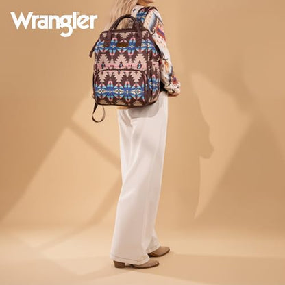 Wrangler Callie Diaper Bag Backpack with Stroller Straps Multifunction Baby Travel Bag WG2210-9110CF - color: Angel Dark Coffee