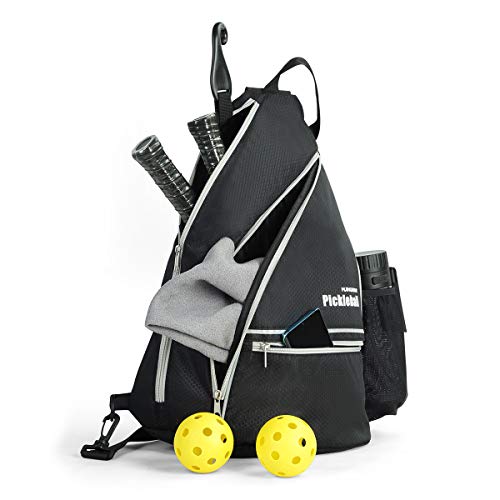 Mangrove Pickleball Bag, Men's & Women's Pickleball Backpack, Adjustable Sling Bag w/Fence Hook/Large Capacity/Safety Pocket - color: Black