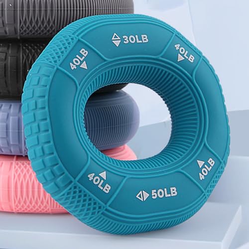 Hand Grip Strengthener Rings Set, Silicone Wrist and Finger Exerciser with 30-50lb Resistance, Forearm Workout Trainer for Stress Relief and Strength Training