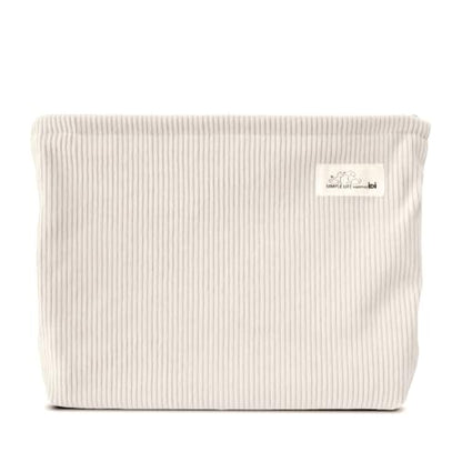 HAPPYHEIDI Large Makeup Bag Travel Cosmetic Pouch, Cream White - color: Cream White