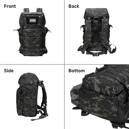 EXCELLENT ELITE SPANKER 40L Camping Hiking Backpack for Men and Women Tactical Military Backpack Large Rucksack for Outdoor Activities Travel Backpacking(MCB) - color: Multicam Black