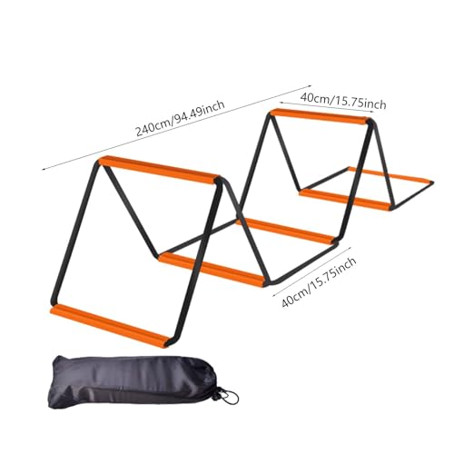 Agility Ladder Soccer Agility Ladder Football Speed Ladder Workout Agility Ladder Carbon Steel Foldable Suitable for Adults Athletes Coaches Team TRAI - size: 6 Grids With Bag
