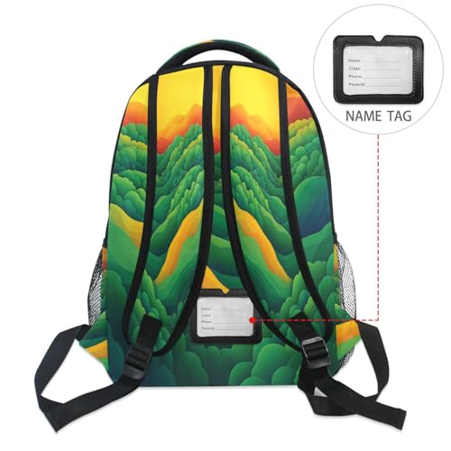 Cute Backpack for Unisex Adult Waterproof Laptop Bag with Chest Strap for Travel Trip Spinach Landscape Style - color: Multicolor08