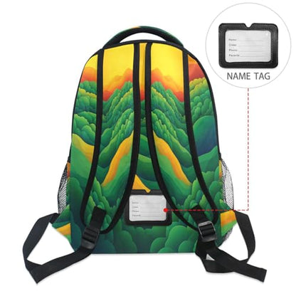 Cute Backpack for Unisex Adult Waterproof Laptop Bag with Chest Strap for Travel Trip Spinach Landscape Style - color: Multicolor08