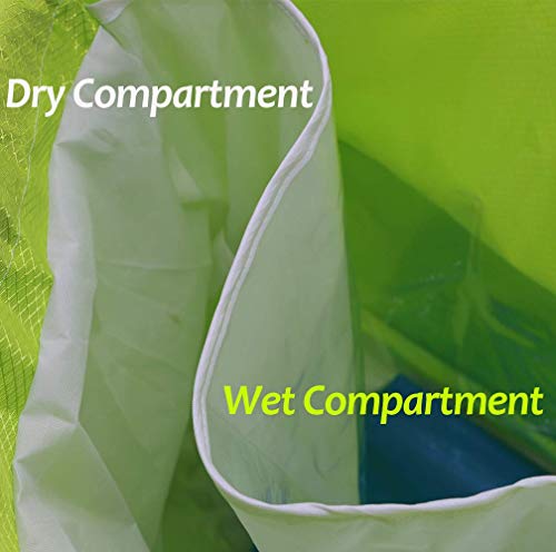 KIKIGOAL Dry Wet Separated Swimming Bag Portable Drawstring Backpack Waterproof Gym Sports Pool Beach Gear Bag - color: Black