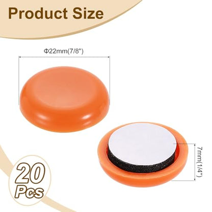 uxcell 20Pcs Furniture Sliders, 7/8 Inch Round Self-Adhesive Carpet Furniture Moving Pads Gliders Floor Protectors for Carpeted Tile Vinyl Hardwood Floors, Orange - size: 7/8 Inch