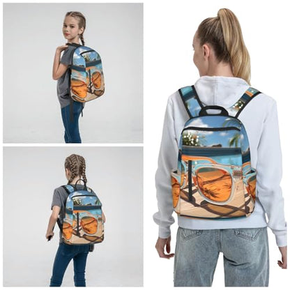 Travel Backpack for Women Men Cartoon Sunglasses Daypack 15 inch Lightweight Computer Bag Casual Back Pack - color: Cartoon Sunglasses