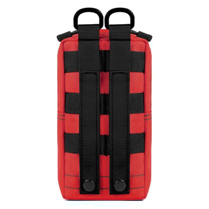 FRTKK 2 Pack Molle Pouches - Tactical Compact Water-Resistant EDC Pouch Bag Small Utility Pouch - color: 2 Pack - Red 3