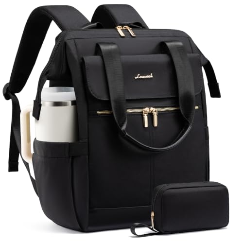 LOVEVOOK 18 Inch Laptop Backpack for Women, Large Capacity Travel Backpack with Organizer Bag, Waterproof Carry on Backpack Purse Work Bag with USB Port for College Teacher Nurse, 2PCS,Black - color: Black, size: 18" - 2pcs