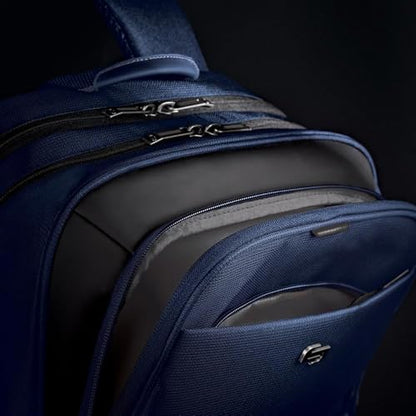 Solo New York Ambition Backpack – Stylish 17.3" Laptop Backpack with Tablet Pocket, Organizer Section, Padded Back & Straps – Perfect for Professionals & Travel (Navy)