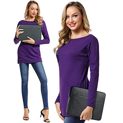 CCPK Laptop Sleeve Case for New MacBook Air M5 15 inch A3448 2026 M4 A3241 2025 M3 A3114 2024 M2 A2941 2023 15.3 Inch Mac Book Pro TouchBar A1707 A1990 15.4-inch 2019 Bag Cover with Pocket Black Grey - color: Black Gray, size: 15 inch New MacBook / 14 inc