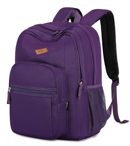 abshoo Girls Solid Color Backpack For College Women Water Resistant School Bag (Purple) - color: Purple, size: 16.5 Inc