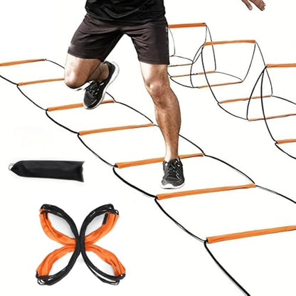 Footwork Ladder, Exercise Ladders for Agility Training, Detachable Training Equipment Set, with Carry Bag for Kids, Athletes, Soccer, Basketball(10 Grids) - size: 10 Grids