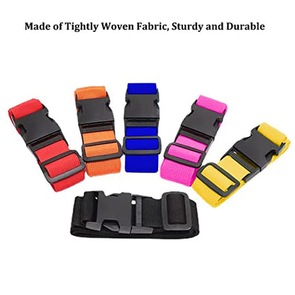 2 Pack Suitcase Straps, Bright Color Adjustable Luggage Belts, TSA Approved (Orange) - color: Orange