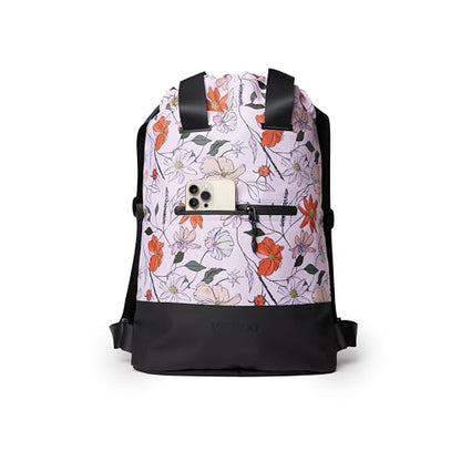 VOORAY 23L Flex Cinch Drawstring Backpack – Lightweight Travel Bag, Weekender & Sports Gym Bag for Women and Men - color: Flower Power