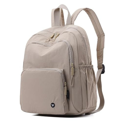 Small Nylon Backpack Mini Casual Daypack Lightweight Backpack for Women Travel Purse (Beige) - color: Beige