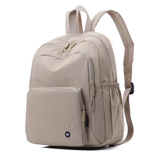 Small Nylon Backpack Mini Casual Daypack Lightweight Backpack for Women Travel Purse (Beige) - color: Beige
