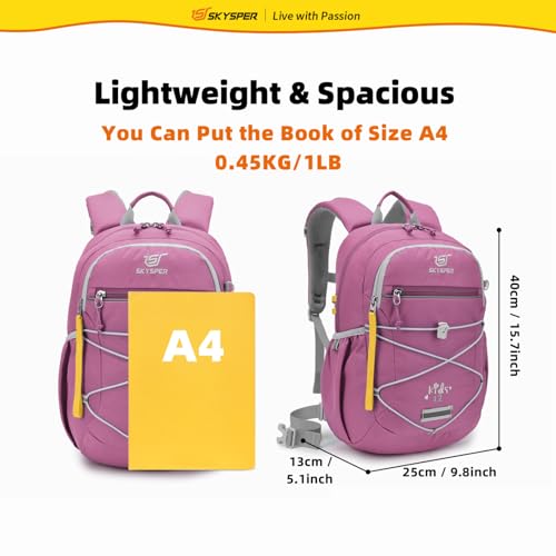 SKYSPER Kids Backpack 12L Children School Bag Child Boy Girl Pack Ages 4-8 for Traveling Day Trips Classes Camping(Purple) - color: Purple, size: Small