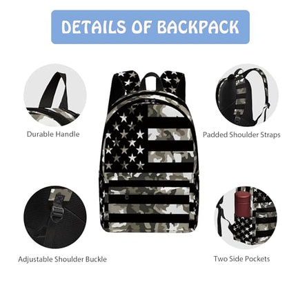 Flag 3PCS Backpack Set for Teens Elementary Middle High School, 17 Inch Lightweight Classic Bookpack 3 in 1 Set for Girls Boys, Kids Back to School Backpack with Lunch Box Pencil Case - color: Flag