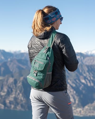 WATERFLY Packable Small Crossbody Sling Backpack Shoulder Chest Bag Daypack for Hiking Traveling - color: Turquoise