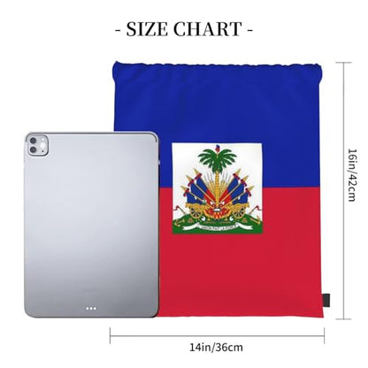 Haiti Flag Drawstring Bag Sport Gym Backpack Beach Travel Sack Draw String Yoga Bag For Men Women - color: Haiti Flag