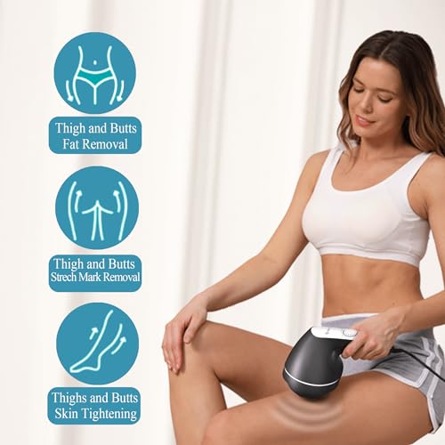DS SAVORING Body Sculpting Machine, Handheld Cellulite Massager, Body Shaper for Women,Lymphatic Drainage Massage for Stomach Belly Thighs Arm Butts with 8 Massage Heads Attachment 2 Mesh Covers - style: 8 Heads