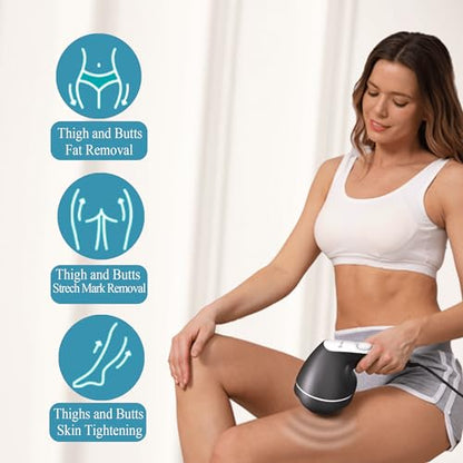 DS SAVORING Body Sculpting Machine, Handheld Cellulite Massager, Body Shaper for Women,Lymphatic Drainage Massage for Stomach Belly Thighs Arm Butts with 8 Massage Heads Attachment 2 Mesh Covers - style: 8 Heads
