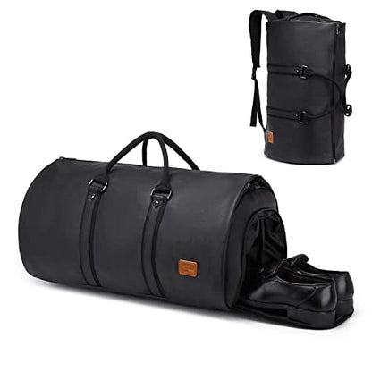 seyfocnia Convertible Travel Garment Bag,Carry on Garment Duffel Bag for Men Women - 2 in 1 Hanging Suitcase Suit Business Travel Bag - color: A1-Black