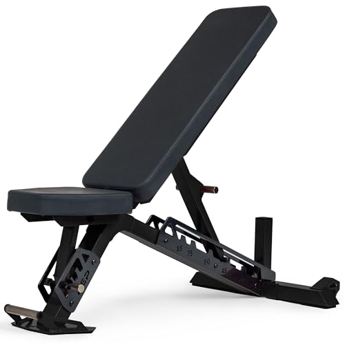 Rep Nighthawk Adjustable Weight Bench | Home Gym Incline Decline Flat Workout Bench | Heavy Duty Fitness and Strength Training Equipment | Foldable Space Saving Design - color: Black | Metallic