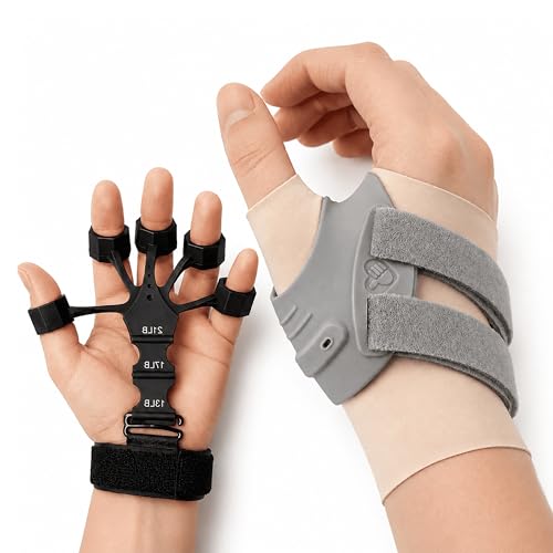 SALOI 3-in-1 CMC Thumb Brace Kit with Finger Strengthener & Thumb Sleeve – Spica Splint for Arthritis, De Quervain's, Trigger Thumb & Basal Joint Support – Adjustable Stabilizer with Grip Trainer for Hand Rehab. - size: Large