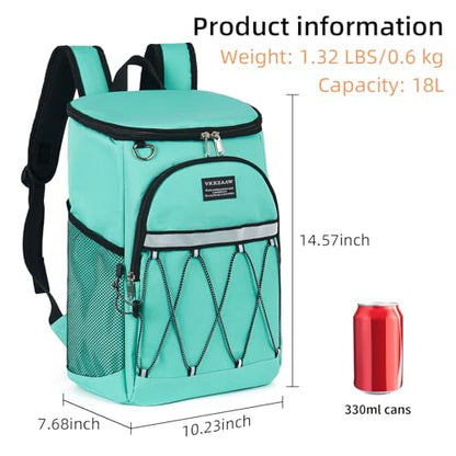 Backpack Cooler Backpack 26 Cans Insulated Leak Proof for Women Men Beach Camping Picnic Fishing Hiking Lunch Backpack Waterproof Cooler - color: Teal, size: Medium