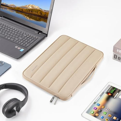 DOMISO 17.3 inch Laptop Sleeve Bag Shockproof Protective Carrying Case Water-Resistant Handbag with Handle Compatible with 17.3" Notebook/HP Pavilion Envy 17/Dell/IdeaPad/LG Gram/MSI,Beige - color: Beige, size: 17.3 inch