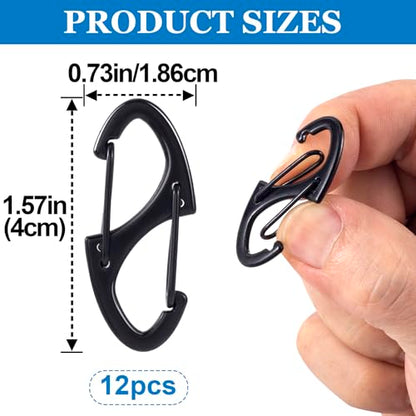 HINZIC 12Pcs Zipper Clip Anti Theft Deterrent, Black Dual Opening Safety Zipper Pull Replacement, Keep The Zip Closed for Backpacks Traveling Camping Suitcases - color: 12pcs-Black