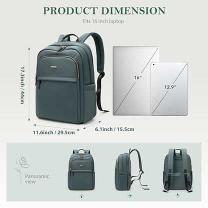 Travel Backpack for Women Personal Carry On Bag Business Weekender Hiking Multilayer Laptop Bag,16 Inch,DarkGreen - color: Upgrade-darkgreen, size: 16 Inch