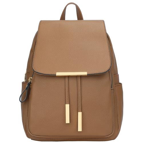 KKXIU Trendy Leather Backpack Purse for Women and Ladies Shoulder Travel Daypacks Bags (A-Brown) - color: A-brown, style: Backpack