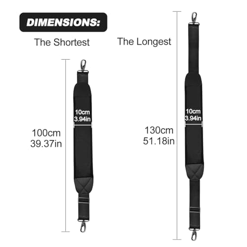 barudan golf Bag Strap Replacement Universal Single Shoulder Strap fits for All Brand Golf Bags (Black)