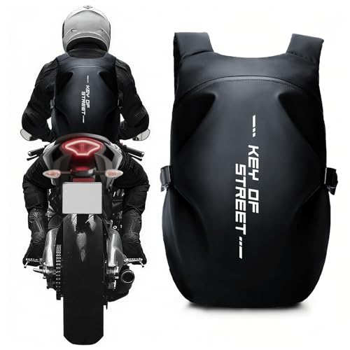 Motorcycle Backpacks for Men and women,Waterproof Helmet Backpack,Motorcycle Dirt Bike Accessories,motorcycle gear Seat Bag Tail Bag - color: Black-small