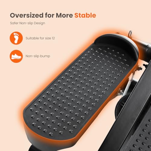 Sweetcrispy Mini Stair Stepper with Resistance Bands, Hydraulic Home Stepper Machine, 300 LBS Weight Capacity, Compact Cardio Equipment with LCD Monitor, No Assembly Required - color: Black