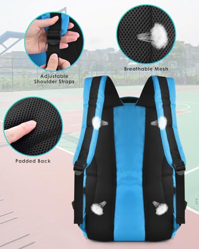 BROTOU Basketball Backpack, Large Basketball Bag with Shoes and Ball Compartment, Soccer Backpacks for Basketball/Volleyball - color: Lake Blue