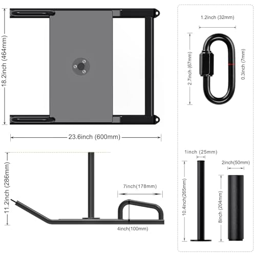 Dolibest Weight Sled, Fitness Sled, Workout Sled for Fitness Strength Training and Speed Improvement, Push-Pull Prowler Training, Suitable for 1-2" Weight Plates, Black - color: Black Pull-Push Sled-2