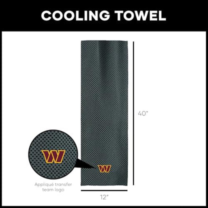 Northwest NFL Washington Commanders Cooling Towel, 12" x 40", Charcoal - color: Washington Commanders